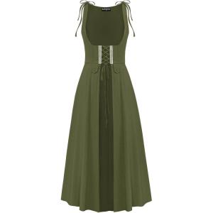 image:imageScarlet Darkness Women Renaissance Dress Underbust Medieval Pirate Peasant OverdressArmy Green