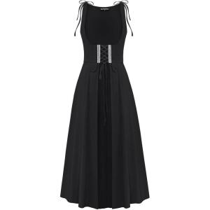 image:imageScarlet Darkness Women Renaissance Dress Underbust Medieval Pirate Peasant OverdressBlack