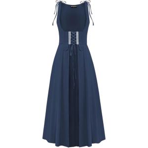 image:imageScarlet Darkness Women Renaissance Dress Underbust Medieval Pirate Peasant OverdressNavy Blue