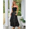 image:imageSCARLET DARKNESS Long Skirts for Women 2026 Ruffled Chiffon Flowy Renaissance Maxi SkirtBlack