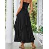 image:imageSCARLET DARKNESS Long Skirts for Women 2026 Ruffled Chiffon Flowy Renaissance Maxi SkirtBlack