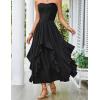 image:imageSCARLET DARKNESS Long Skirts for Women 2026 Ruffled Chiffon Flowy Renaissance Maxi SkirtBlack