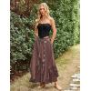 image:imageSCARLET DARKNESS Long Skirts for Women 2026 Ruffled Chiffon Flowy Renaissance Maxi SkirtBrown