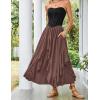 image:imageSCARLET DARKNESS Long Skirts for Women 2026 Ruffled Chiffon Flowy Renaissance Maxi SkirtBrown