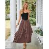 image:imageSCARLET DARKNESS Long Skirts for Women 2026 Ruffled Chiffon Flowy Renaissance Maxi SkirtBrown