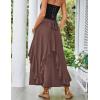 image:imageSCARLET DARKNESS Long Skirts for Women 2026 Ruffled Chiffon Flowy Renaissance Maxi SkirtBrown