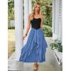 image:imageSCARLET DARKNESS Long Skirts for Women 2026 Ruffled Chiffon Flowy Renaissance Maxi SkirtDenim Blue