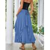 image:imageSCARLET DARKNESS Long Skirts for Women 2026 Ruffled Chiffon Flowy Renaissance Maxi SkirtDenim Blue