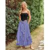image:imageSCARLET DARKNESS Long Skirts for Women 2026 Ruffled Chiffon Flowy Renaissance Maxi SkirtDusted Peri