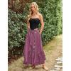 image:imageSCARLET DARKNESS Long Skirts for Women 2026 Ruffled Chiffon Flowy Renaissance Maxi SkirtDusty Plum
