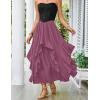 image:imageSCARLET DARKNESS Long Skirts for Women 2026 Ruffled Chiffon Flowy Renaissance Maxi SkirtDusty Plum