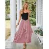 image:imageSCARLET DARKNESS Long Skirts for Women 2026 Ruffled Chiffon Flowy Renaissance Maxi SkirtDusty Rose