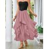image:imageSCARLET DARKNESS Long Skirts for Women 2026 Ruffled Chiffon Flowy Renaissance Maxi SkirtDusty Rose