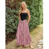 image:imageSCARLET DARKNESS Long Skirts for Women 2026 Ruffled Chiffon Flowy Renaissance Maxi SkirtDusty Rose