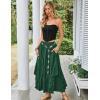 image:imageSCARLET DARKNESS Long Skirts for Women 2026 Ruffled Chiffon Flowy Renaissance Maxi SkirtForest Green