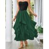 image:imageSCARLET DARKNESS Long Skirts for Women 2026 Ruffled Chiffon Flowy Renaissance Maxi SkirtForest Green