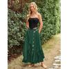 image:imageSCARLET DARKNESS Long Skirts for Women 2026 Ruffled Chiffon Flowy Renaissance Maxi SkirtForest Green
