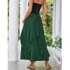 image:imageSCARLET DARKNESS Long Skirts for Women 2026 Ruffled Chiffon Flowy Renaissance Maxi SkirtForest Green