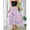 image:imageSCARLET DARKNESS Long Skirts for Women 2026 Ruffled Chiffon Flowy Renaissance Maxi SkirtLight Purple