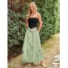 image:imageSCARLET DARKNESS Long Skirts for Women 2026 Ruffled Chiffon Flowy Renaissance Maxi SkirtMint Green
