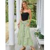 image:imageSCARLET DARKNESS Long Skirts for Women 2026 Ruffled Chiffon Flowy Renaissance Maxi SkirtMint Green