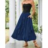 image:imageSCARLET DARKNESS Long Skirts for Women 2026 Ruffled Chiffon Flowy Renaissance Maxi SkirtNavy Blue