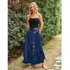 image:imageSCARLET DARKNESS Long Skirts for Women 2026 Ruffled Chiffon Flowy Renaissance Maxi SkirtNavy Blue