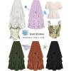 image:imageSCARLET DARKNESS Long Skirts for Women 2026 Ruffled Chiffon Flowy Renaissance Maxi SkirtOlive Green