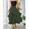 image:imageSCARLET DARKNESS Long Skirts for Women 2026 Ruffled Chiffon Flowy Renaissance Maxi SkirtOlive Green