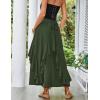 image:imageSCARLET DARKNESS Long Skirts for Women 2026 Ruffled Chiffon Flowy Renaissance Maxi SkirtOlive Green