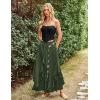 image:imageSCARLET DARKNESS Long Skirts for Women 2026 Ruffled Chiffon Flowy Renaissance Maxi SkirtOlive Green