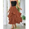 image:imageSCARLET DARKNESS Long Skirts for Women 2026 Ruffled Chiffon Flowy Renaissance Maxi SkirtRust