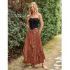 image:imageSCARLET DARKNESS Long Skirts for Women 2026 Ruffled Chiffon Flowy Renaissance Maxi SkirtRust