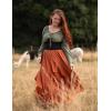 image:imageSCARLET DARKNESS Long Skirts for Women 2026 Ruffled Chiffon Flowy Renaissance Maxi SkirtRust
