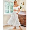 image:imageSCARLET DARKNESS Long Skirts for Women 2026 Ruffled Chiffon Flowy Renaissance Maxi SkirtWhite