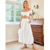image:imageSCARLET DARKNESS Long Skirts for Women 2026 Ruffled Chiffon Flowy Renaissance Maxi SkirtWhite