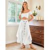 image:imageSCARLET DARKNESS Long Skirts for Women 2026 Ruffled Chiffon Flowy Renaissance Maxi SkirtWhite