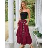 image:imageSCARLET DARKNESS Long Skirts for Women 2026 Ruffled Chiffon Flowy Renaissance Maxi SkirtWine