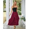 image:imageSCARLET DARKNESS Long Skirts for Women 2026 Ruffled Chiffon Flowy Renaissance Maxi SkirtWine