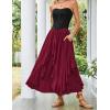 image:imageSCARLET DARKNESS Long Skirts for Women 2026 Ruffled Chiffon Flowy Renaissance Maxi SkirtWine
