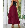 image:imageSCARLET DARKNESS Long Skirts for Women 2026 Ruffled Chiffon Flowy Renaissance Maxi SkirtWine
