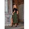 image:imageSCARLET DARKNESS Womens 2026 Summer Skirt Gothic Steampunk Skirt Renaissance HighLow Bustle SkirtArmy Green