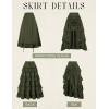 image:imageSCARLET DARKNESS Womens 2026 Summer Skirt Gothic Steampunk Skirt Renaissance HighLow Bustle SkirtArmy Green