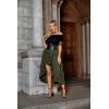 image:imageSCARLET DARKNESS Womens 2026 Summer Skirt Gothic Steampunk Skirt Renaissance HighLow Bustle SkirtArmy Green