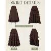 image:imageSCARLET DARKNESS Womens 2026 Summer Skirt Gothic Steampunk Skirt Renaissance HighLow Bustle SkirtDark Brown