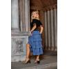 image:imageSCARLET DARKNESS Womens 2026 Summer Skirt Gothic Steampunk Skirt Renaissance HighLow Bustle SkirtDenim Blue