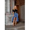 image:imageSCARLET DARKNESS Womens 2026 Summer Skirt Gothic Steampunk Skirt Renaissance HighLow Bustle SkirtDenim Blue