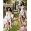 image:imageSCARLET DARKNESS Womens 2026 Summer Skirt Gothic Steampunk Skirt Renaissance HighLow Bustle SkirtNew Rufflebeige