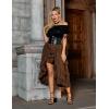 image:imageSCARLET DARKNESS Womens 2026 Summer Skirt Gothic Steampunk Skirt Renaissance HighLow Bustle SkirtNew Rufflebrown