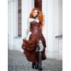 image:imageSCARLET DARKNESS Womens 2026 Summer Skirt Gothic Steampunk Skirt Renaissance HighLow Bustle SkirtNew Rufflebrown